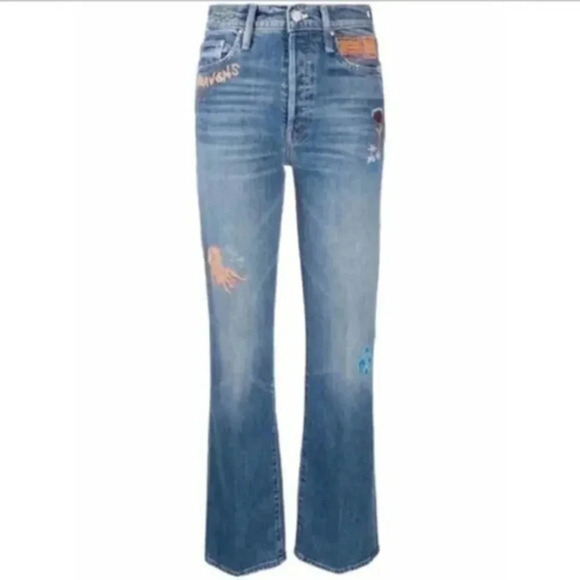 MOTHER Denim - MOTHER embroidered straight-leg jeans Size 26 B451